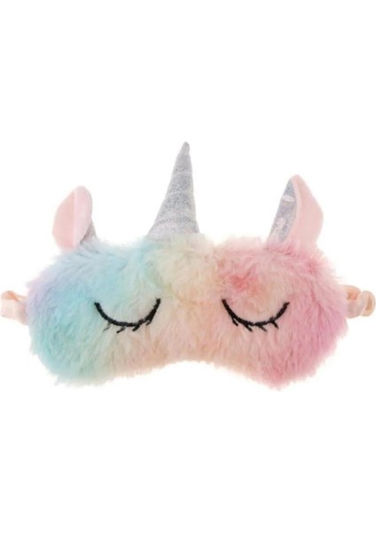 Kadın Pembe Unicorn Figürlü Peluş Uyku Göz Bandı fiyatları