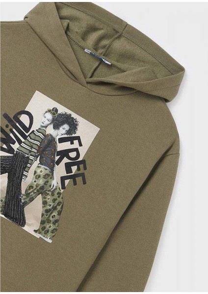 Kız Çocuk Kapişonlu Pullover Tayt 2 Li Set 7749