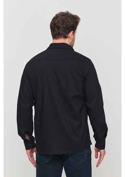 Slim Fit Erkek Çift Cepli Çıtçıtlı Kot Gömlek
