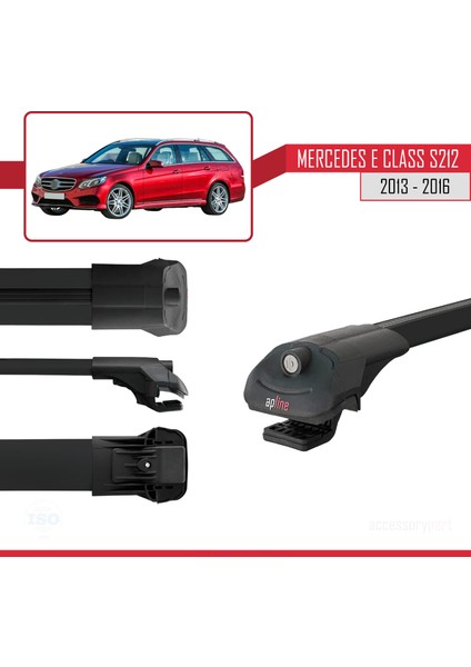 Mercedes E Class S212 2013-2016 Arası ile Uyumlu Ace-1 Ara Atkı Tavan Barı Siyah 3 Adet modelleri