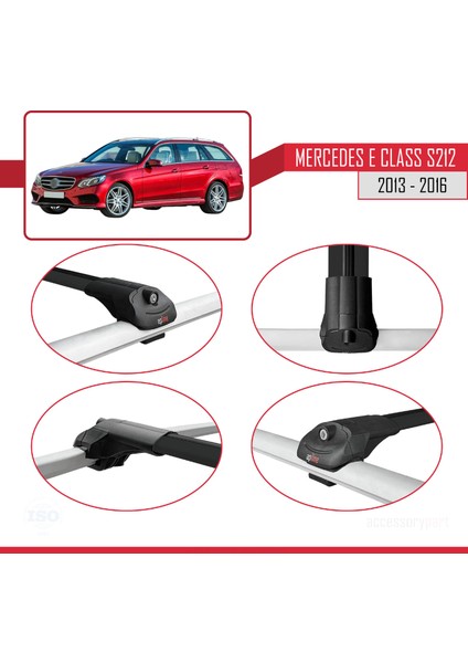 Mercedes E Class S212 2013-2016 Arası ile Uyumlu Ace-1 Ara Atkı Tavan Barı Siyah 3 Adet fırsatları