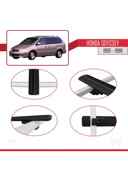 Honda Odyssey 1995-1998 Arası ile Uyumlu Basıc Model Ara Atkı Tavan Barı Siyah 3 Adet fırsatları