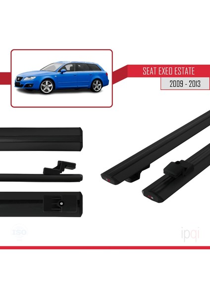 Seat Exeo (3r9) St 2009-2013 Arası ile Uyumlu Basıc Model Ara Atkı Tavan Barı Siyah 2 Adet modelleri