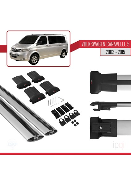 Volkswagen T5 Caravelle 2003-2015 Arası ile Uyumlu Fly Model Ara Atkı Tavan Barı Gri 2 Adet indirimleri