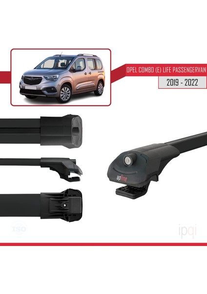 Opel Combo E Life 2019-2022 Arası ile Uyumlu Ace-1 Ara Atkı Tavan Barı Siyah 3 Adet fırsatları