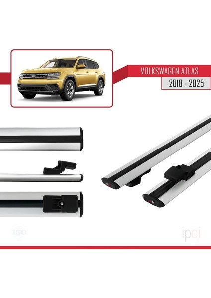 Volkswagen Atlas (Ca1) 2018 ve Sonrası ile Uyumlu Basıc Model Ara Atkı Tavan Barı Gri 2 Adet modelleri