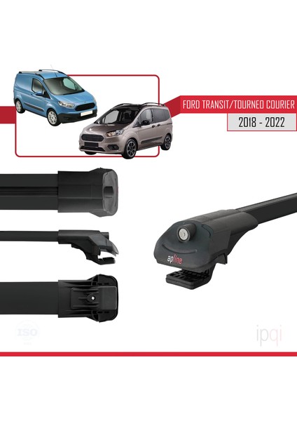 Ford Transit/tourneo Courier Post-Facelift 2018-2022 Arası ile Uyumlu Ace-1 Ara Atkı Tavan Barı Siyah 3 Adet modelleri