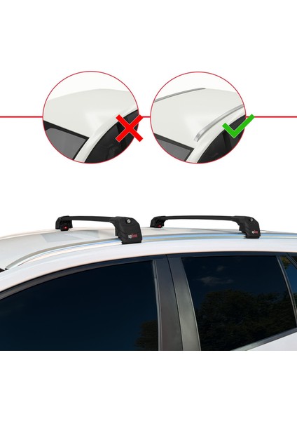 Toyota Corolla Touring/estate (E210) 2019 ve Sonrası ile Uyumlu Ace-2 Ara Atkı Tavan Barı Siyah 2 Adet fiyatları