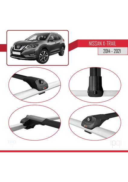 Nissan X-Trail 3 (T32) 2014-2021 Arası ile Uyumlu Ace-1 Ara Atkı Tavan Barı Siyah 3 Adet fırsatları