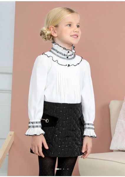 Kız Çocuk Taşlı Etek 5517
