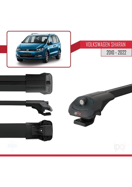 Volkswagen Sharan 2 (7n) 2010-2022 Arası ile Uyumlu Ace-1 Ara Atkı Tavan Barı Siyah 2 Adet modelleri