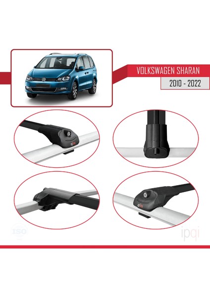 Volkswagen Sharan 2 (7n) 2010-2022 Arası ile Uyumlu Ace-1 Ara Atkı Tavan Barı Siyah 2 Adet fırsatları