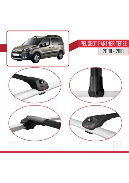 Peugeot Partner 2 Tepee 2008-2018 Arası ile Uyumlu Ace-1 Ara Atkı Tavan Barı Siyah 2 Adet fırsatları