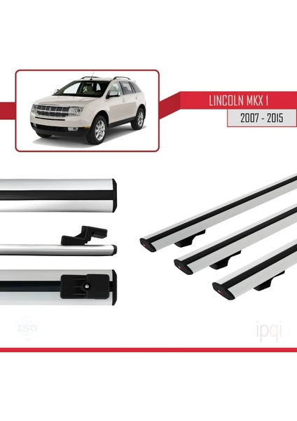 Lincoln Mkx (U388) 2007-2015 Arası ile Uyumlu Basıc Model Ara Atkı Tavan Barı Gri 3 Adet modelleri