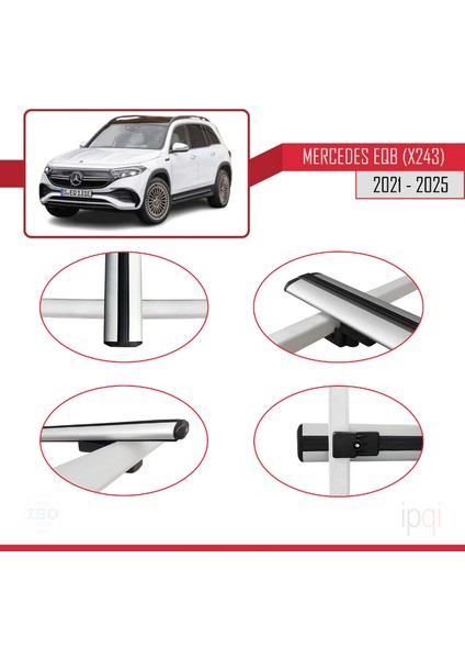 Mercedes Eqb (X243) 2021 ve Sonrası ile Uyumlu Basıc Model Ara Atkı Tavan Barı Gri 2 Adet fırsatları