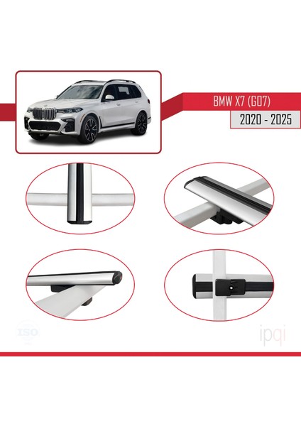 Bmw X7 (G07) 2020 ve Sonrası ile Uyumlu Basıc Model Ara Atkı Tavan Barı Gri 2 Adet fırsatları