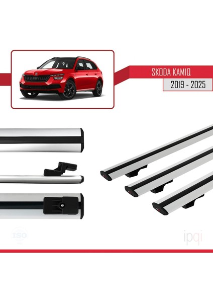 Skoda Kamiq 2019 ve Sonrası ile Uyumlu Basıc Model Ara Atkı Tavan Barı Gri 3 Adet modelleri