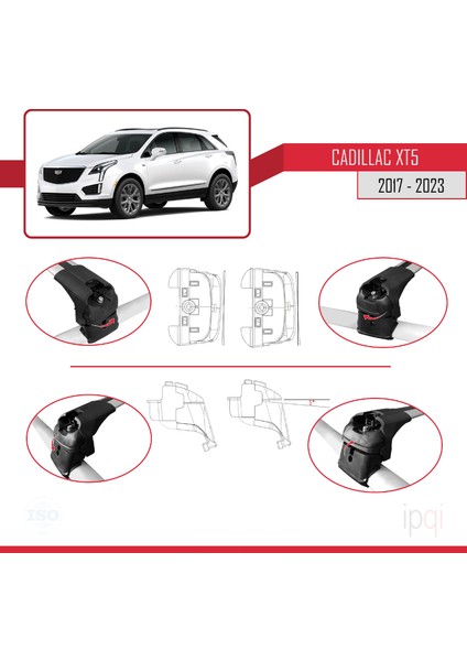 Cadillac Xt5 2017-2024 Arası ile Uyumlu Ace-2 Ara Atkı Tavan Barı Gri 2 Adet indirimleri