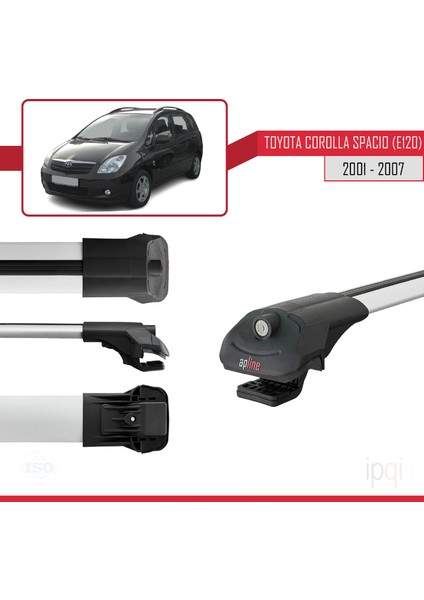 Toyota Corolla Spacio 2 (E120) 2001-2007 Arası ile Uyumlu Ace-1 Ara Atkı Tavan Barı Gri 3 Adet modelleri