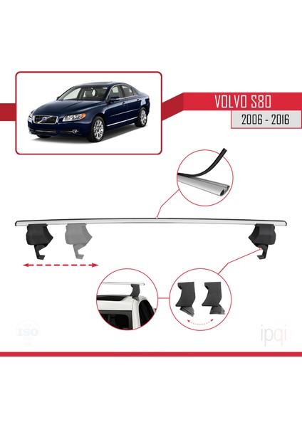 Volvo S80 Iı 2006-2016 Arası ile Uyumlu Ace-4 Ara Atkı Tavan Barı Gri 2 Adet modelleri