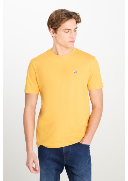 Regular Fit Normal Kesim Bisiklet Yaka Sarı Tişört