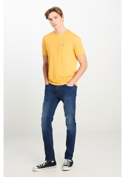 Regular Fit Normal Kesim Bisiklet Yaka Sarı Tişört