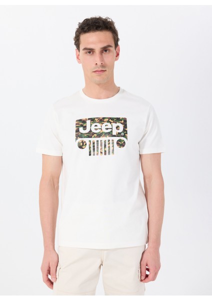 Bisiklet Yaka Baskılı Kırık Beyaz Erkek T-Shirt J5SM-TST7309 modelleri