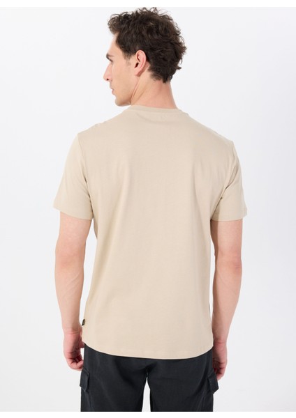 Bisiklet Yaka Baskılı Deve Tüyü Erkek T-Shirt J5SM-TST7385 indirimleri