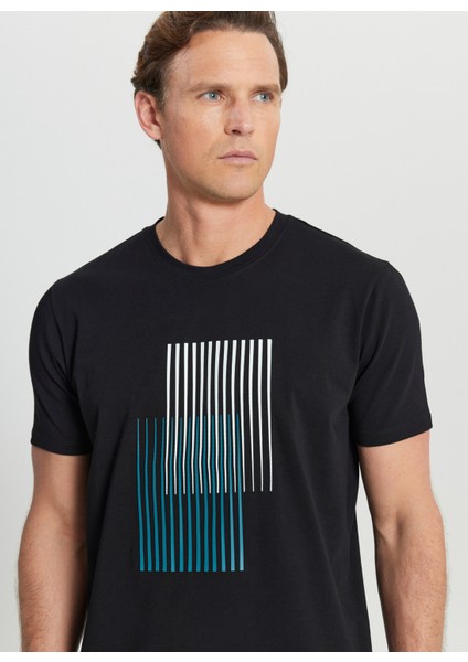 Bisiklet Yaka Baskılı Siyah Erkek T-Shirt ACE091252410_SYH fırsatları