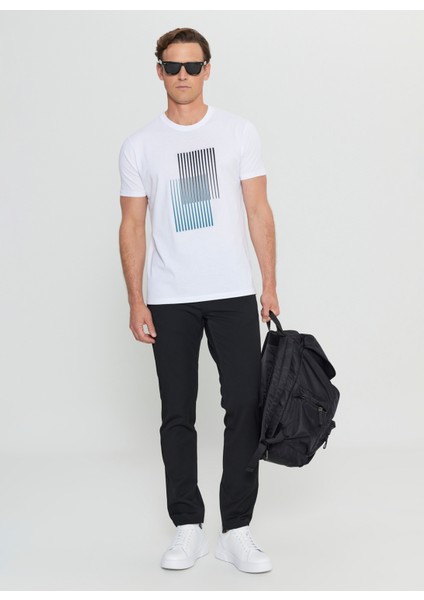 Bisiklet Yaka Baskılı Beyaz Erkek T-Shirt ACE091252410_BYZ fiyatları