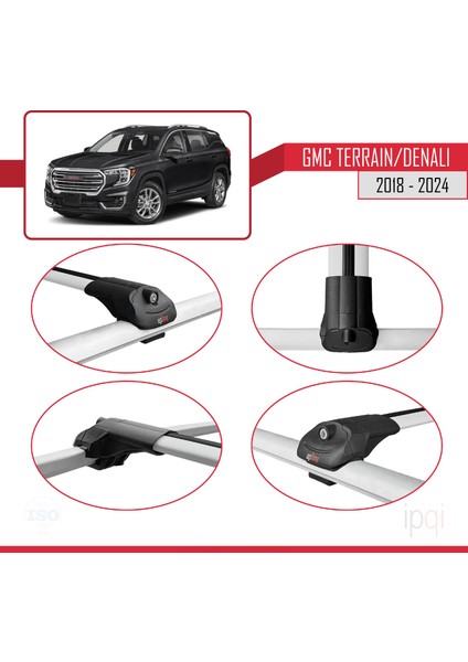 Gmc Terrain Denali 2018-2024 Arası ile Uyumlu Ace-1 Ara Atkı Tavan Barı Gri 2 Adet
