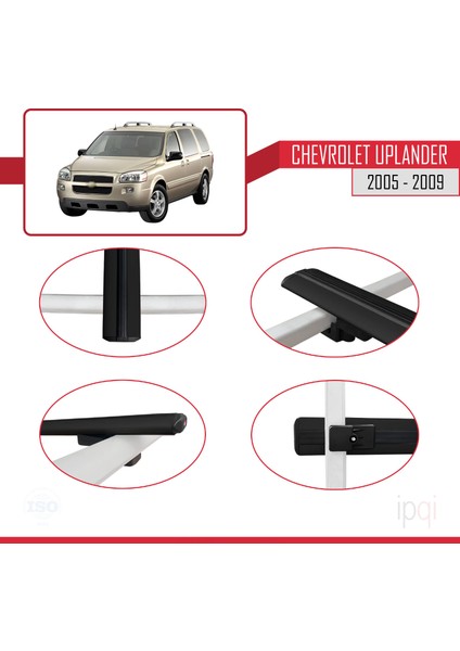 Chevrolet Uplander 2005-2009 Arası ile Uyumlu Basıc Model Ara Atkı Tavan Barı Siyah 2 Adet fırsatları