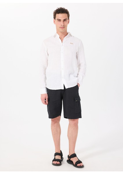 Relaxed Gömlek Yaka Düz Beyaz Erkek Gömlek J5SM-GML7227 fiyatları