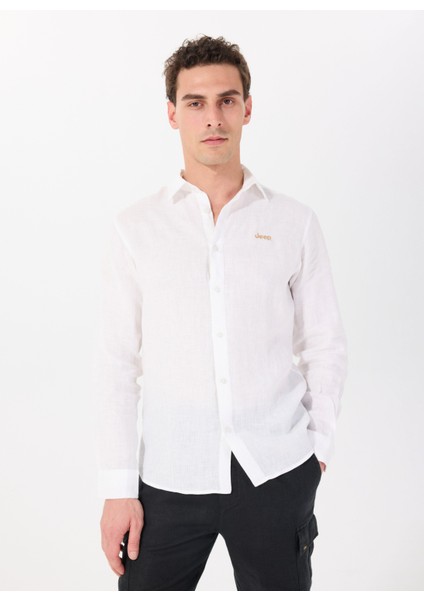 Relaxed Gömlek Yaka Düz Beyaz Erkek Gömlek J5SM-GML7227 modelleri