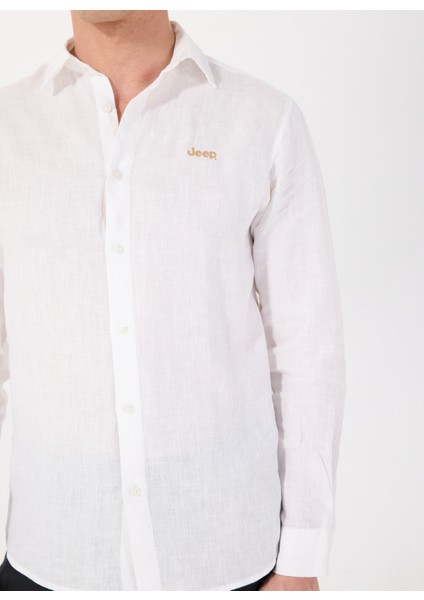 Relaxed Gömlek Yaka Düz Beyaz Erkek Gömlek J5SM-GML7227 fırsatları