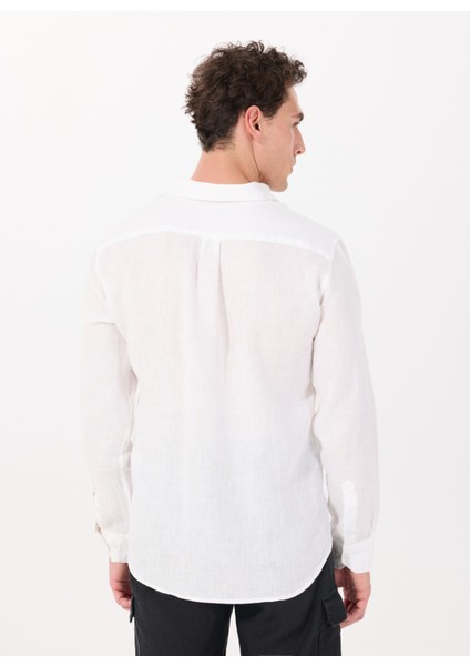 Relaxed Gömlek Yaka Düz Beyaz Erkek Gömlek J5SM-GML7227 indirimleri