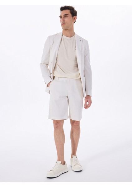 Slim Fit Ekru Erkek Çizgili Ceket F5SM-CKT 2425 modelleri