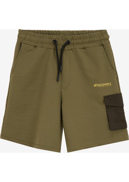 Lastikli Bel Basic Haki Erkek Çocuk Şort D5SB-SHT3235