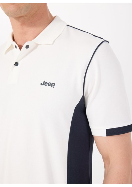 Blok Desenli Beyaz Erkek Polo T-Shirt J5SM-TST7316 fırsatları