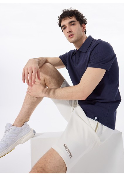 D5SM-TST3807 Lacivert Relaxed Düz Erkek Polo T-Shirt