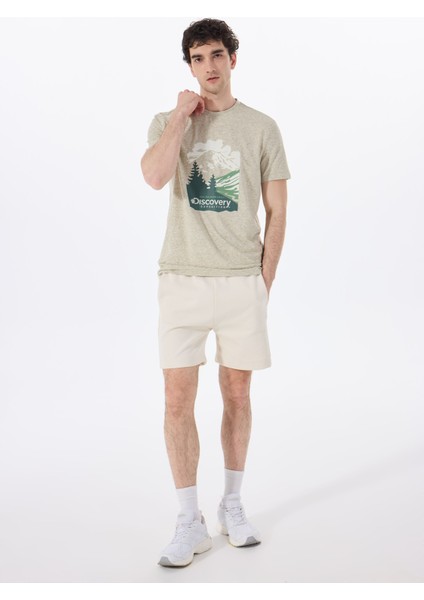 D5SM-TST3881 Mint Melanj Bisiklet Yaka Relaxed Baskılı Erkek T-Shirt