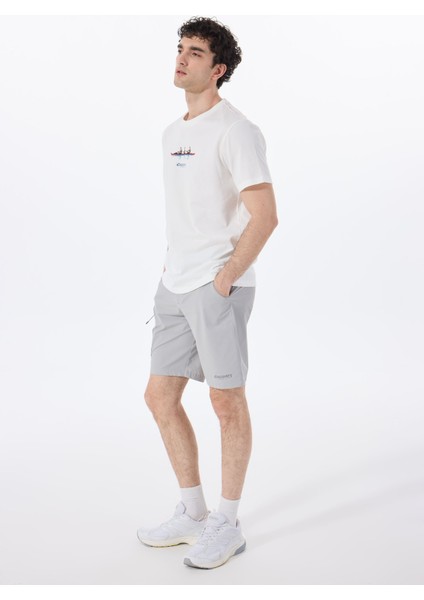 D5SM-TST3793 Beyaz Bisiklet Yaka Relaxed Baskılı Erkek T-Shirt modelleri