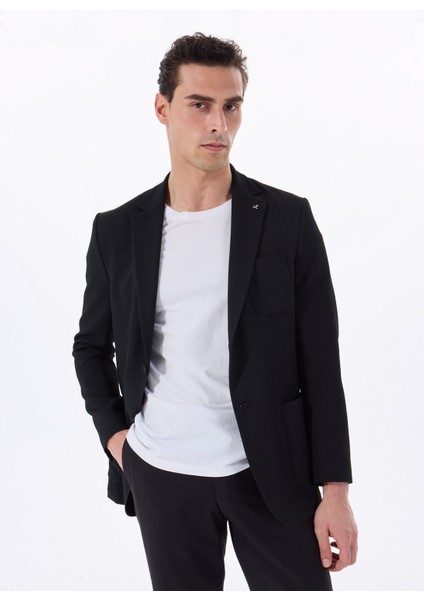 Regular Fit Siyah Erkek Düz Ceket FC5SM-CKT 2314