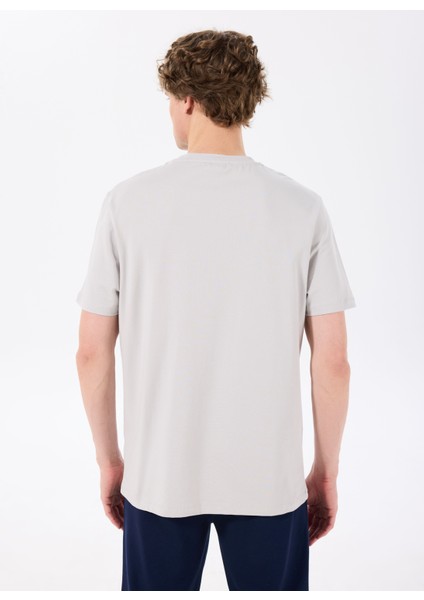 D5SM-TST3774 Gri Bisiklet Yaka Relaxed Baskılı Erkek T-Shirt indirimleri