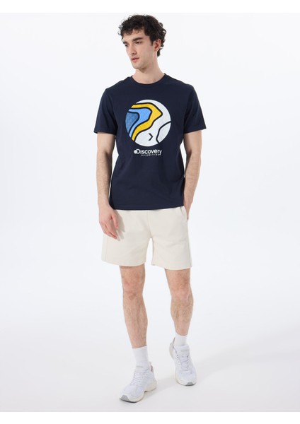 D5SM-TST3876 Lacivert Bisiklet Yaka Relaxed Baskılı Erkek T-Shirt fiyatları