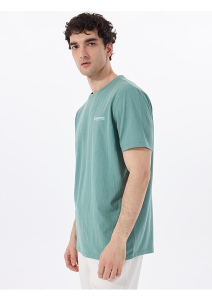 D5SM-TST3883 Açık Haki Bisiklet Yaka Relaxed Düz Erkek T-Shirt
