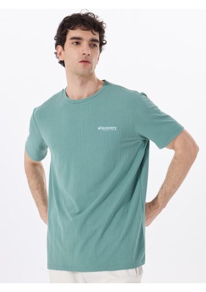 D5SM-TST3883 Açık Haki Bisiklet Yaka Relaxed Düz Erkek T-Shirt
