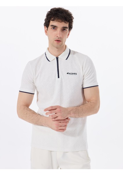 D5SM-TST3845 Beyaz Relaxed Düz Erkek Polo T-Shirt modelleri