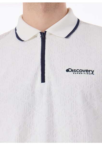 D5SM-TST3845 Beyaz Relaxed Düz Erkek Polo T-Shirt fırsatları