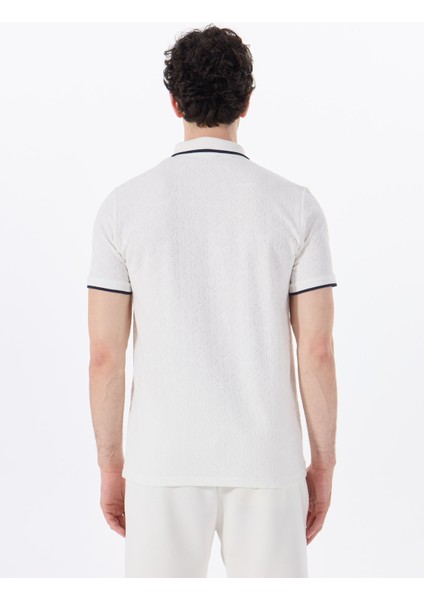 D5SM-TST3845 Beyaz Relaxed Düz Erkek Polo T-Shirt indirimleri